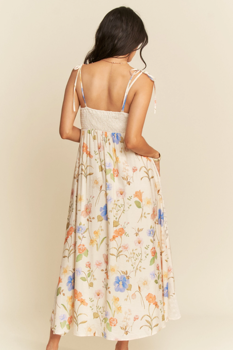 •EDEN• floral patchwork midaxi dress