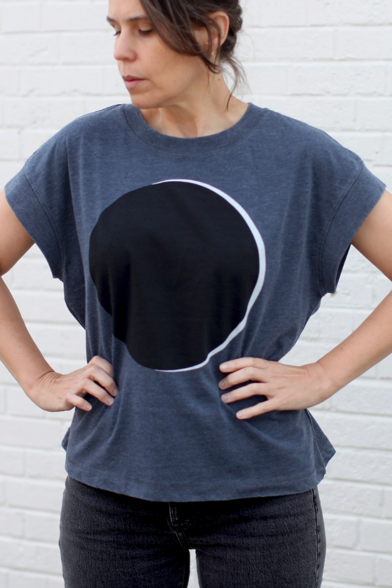 •ECLIPSE• cotton blend boxy tee (USA)