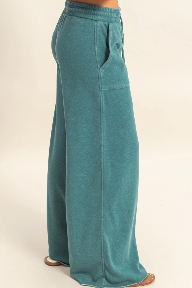 •TRACIE• french terry wide leg pants