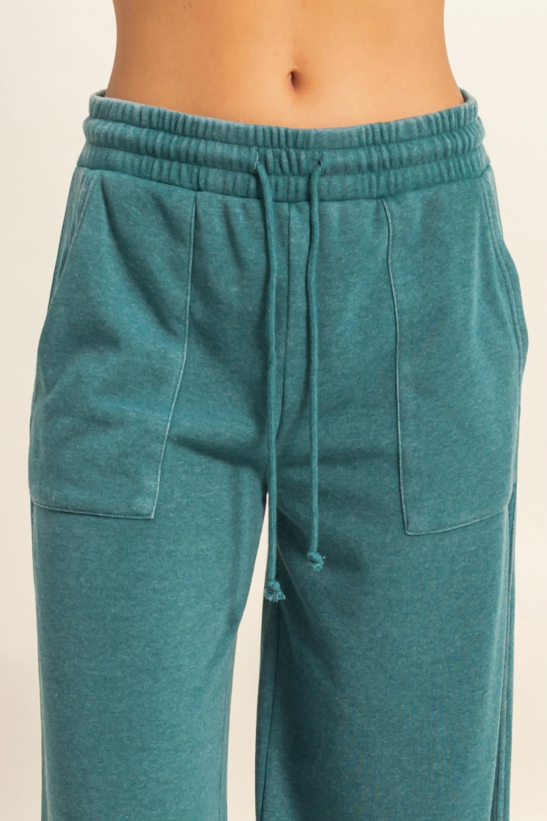 •TRACIE• french terry wide leg pants