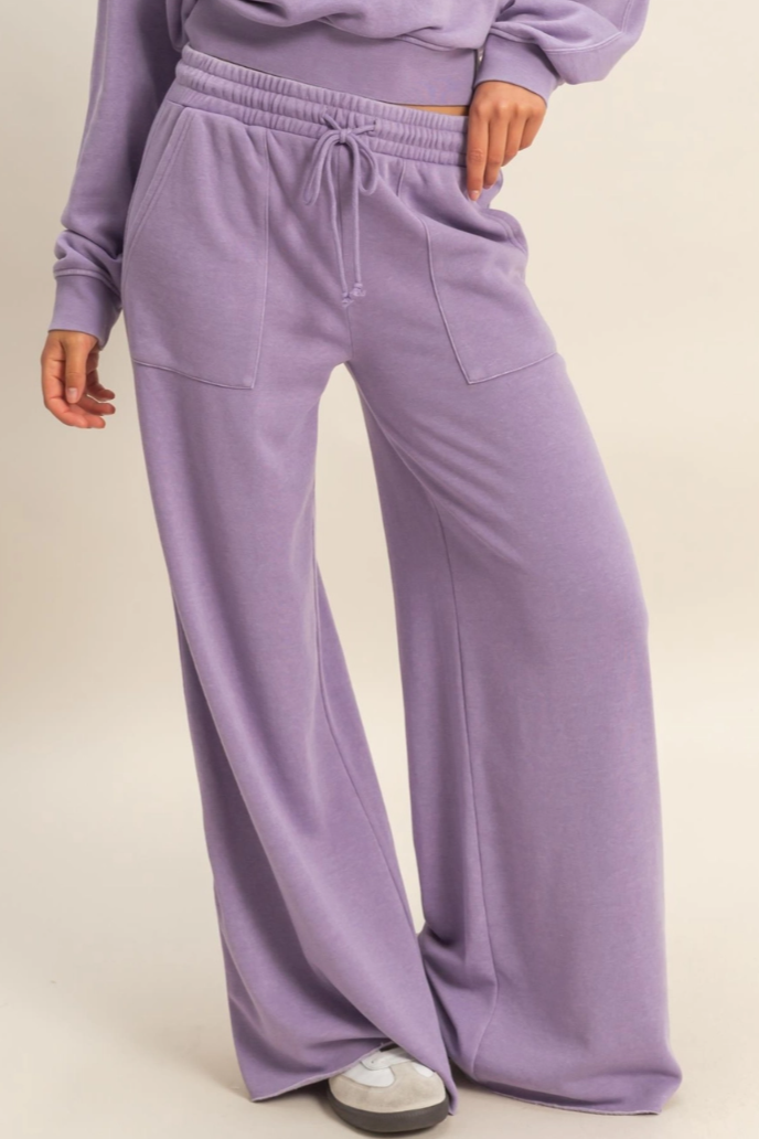 •TRACIE• french terry wide leg pants