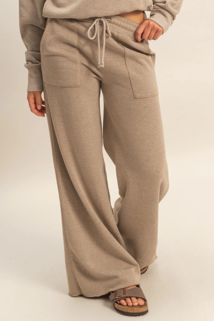 •TRACIE• french terry wide leg pants