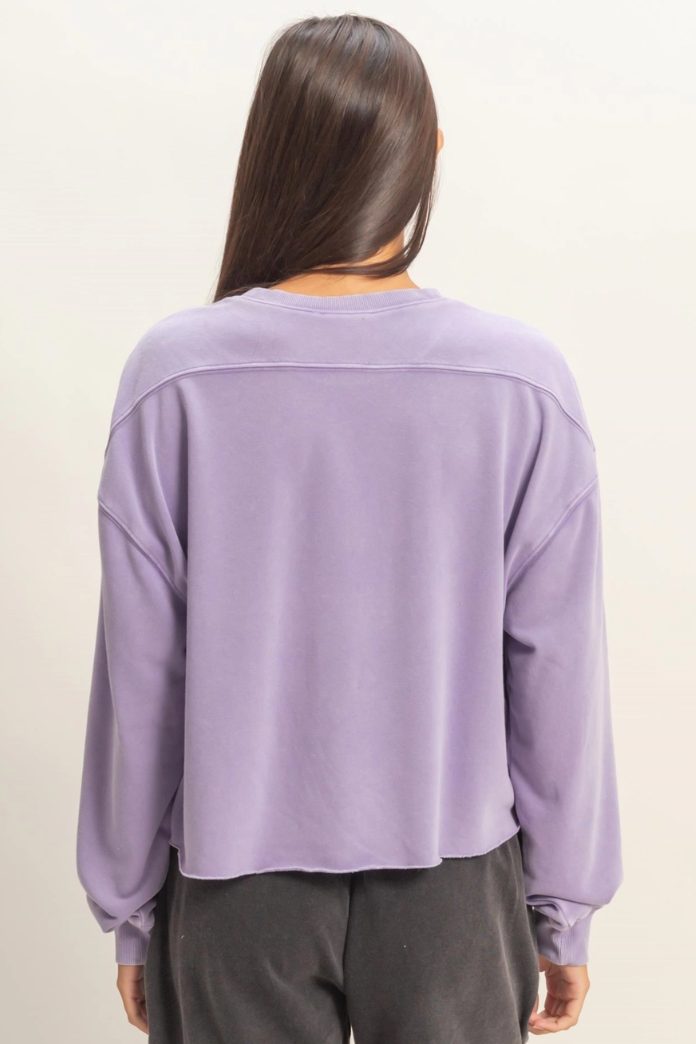 •CHARLI• mineral washed cropped sweatshirt