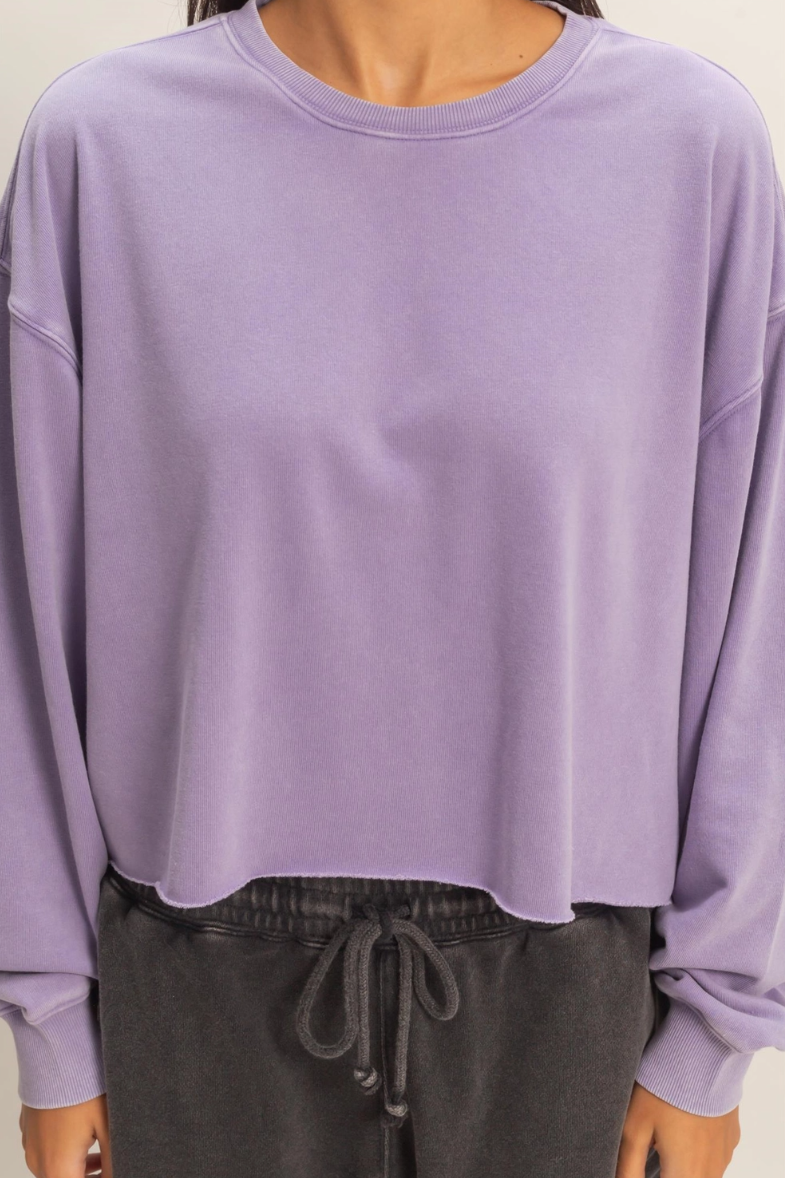 •CHARLI• mineral washed cropped sweatshirt