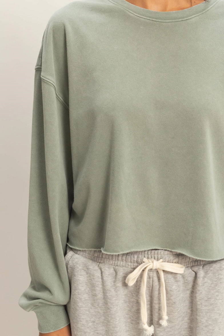 •CHARLI• mineral washed cropped sweatshirt