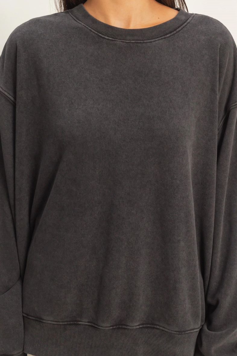 •TERI• mineral washed french terry sweatshirt