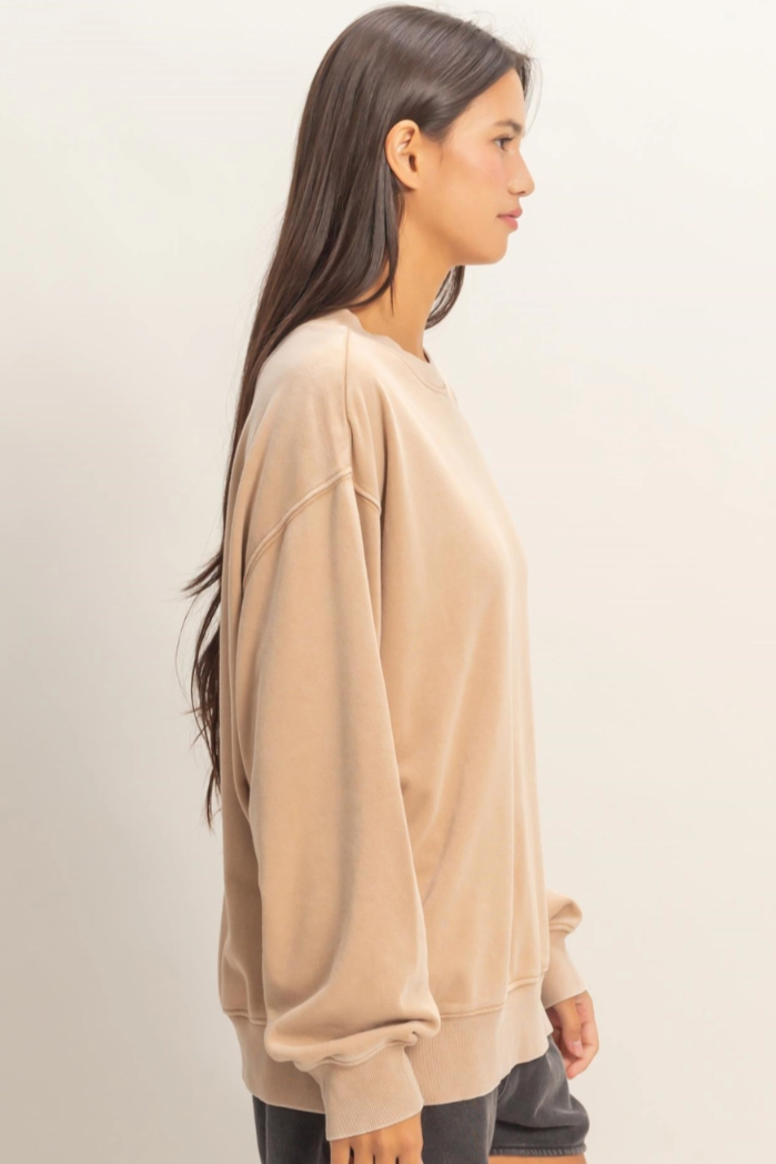 •TERI• mineral washed french terry sweatshirt
