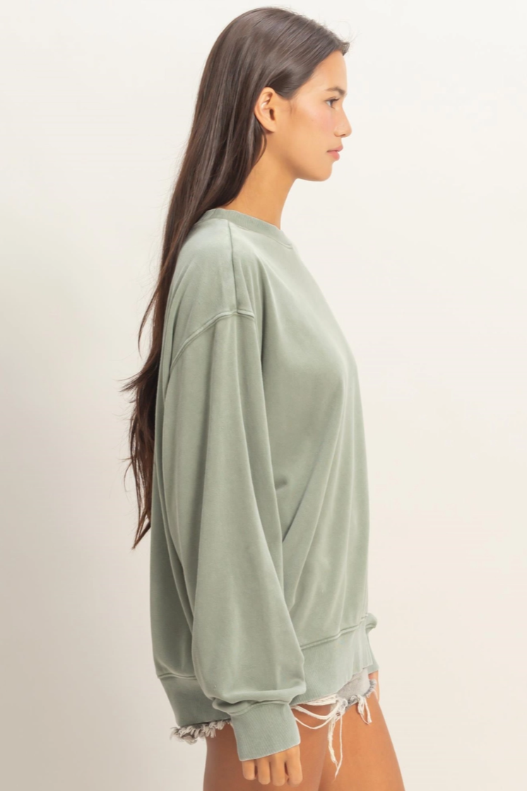 •TERI• mineral washed french terry sweatshirt