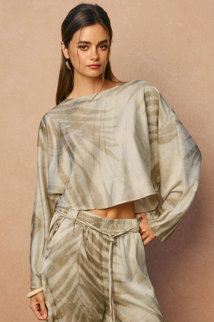 •CALMA• satin top & pants separates