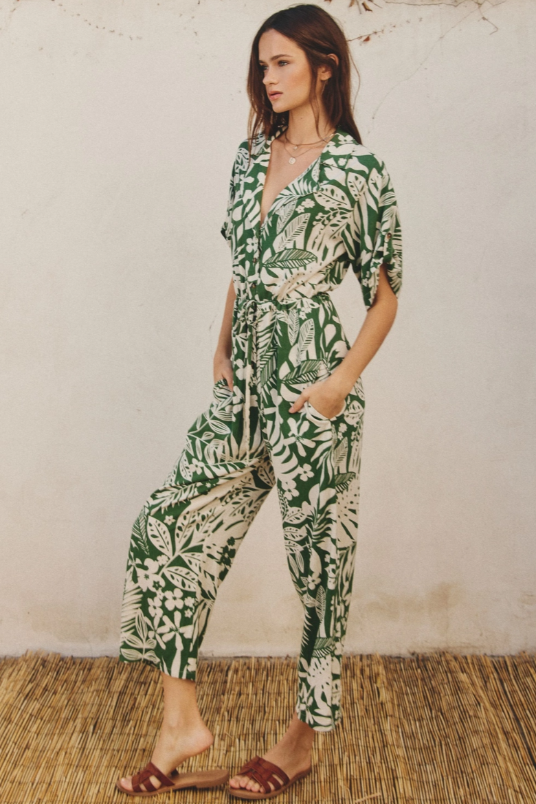 •OASIS• linen blend collared jumpsuit