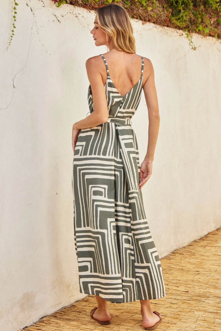 •LABYRINTH• V-neck midaxi dress