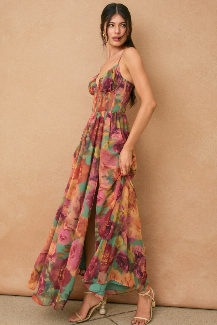 •EVANGELINE• corset maxi dress