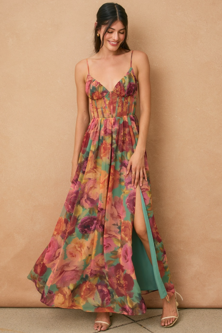 •EVANGELINE• corset maxi dress