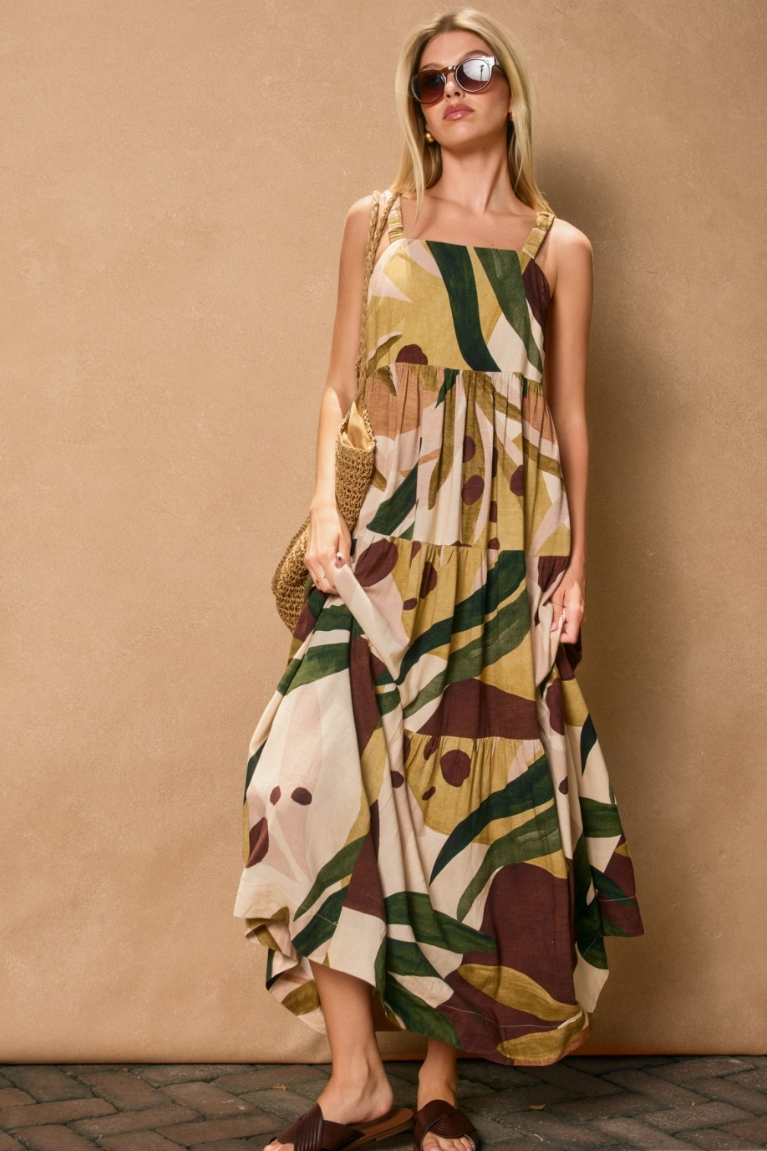 •COCONUT GROVE• linen blend midaxi dress