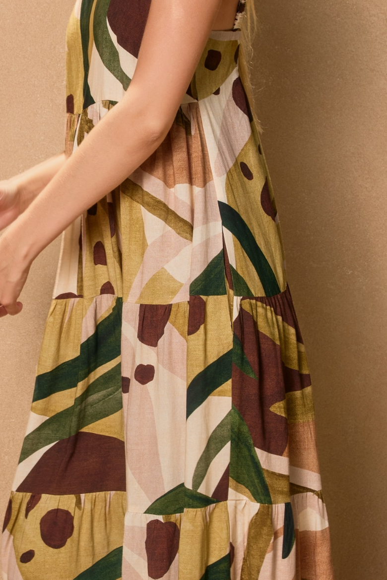 •COCONUT GROVE• linen blend midaxi dress