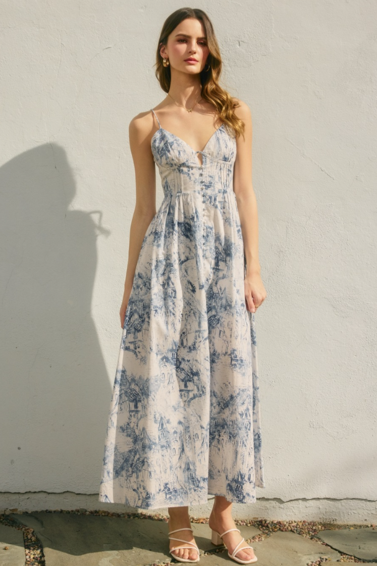 •CELESTE• corset midaxi dress