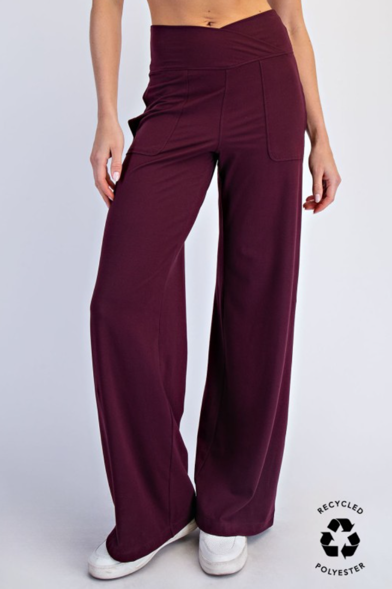 •INDRA• high V waist buttery soft wide leg pants