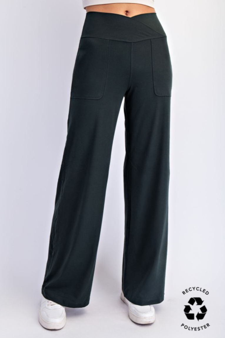 •INDRA• high V waist buttery soft wide leg pants