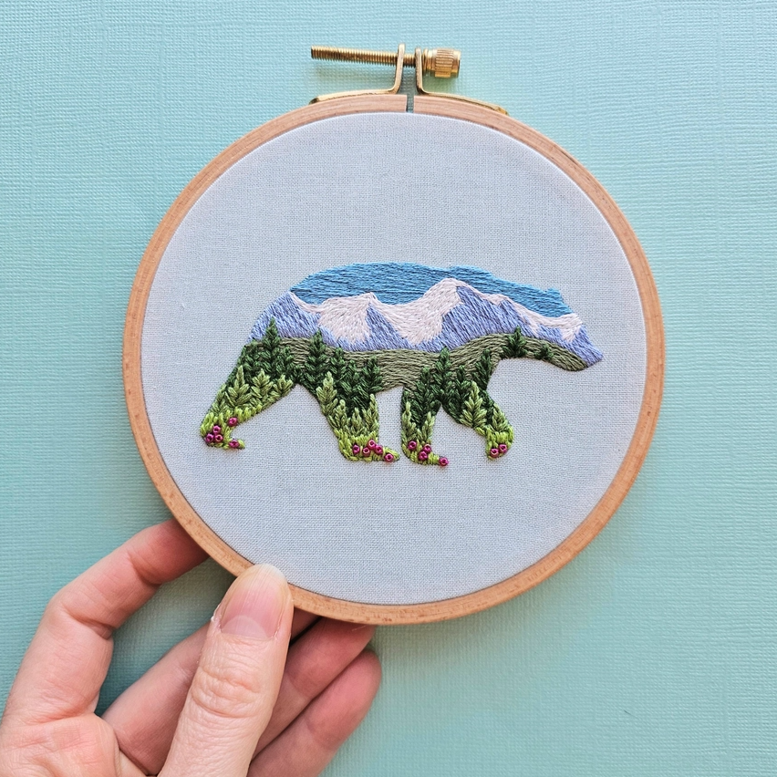 •MOUNTAIN BEAR• beginner-ish friendly embroidery kit