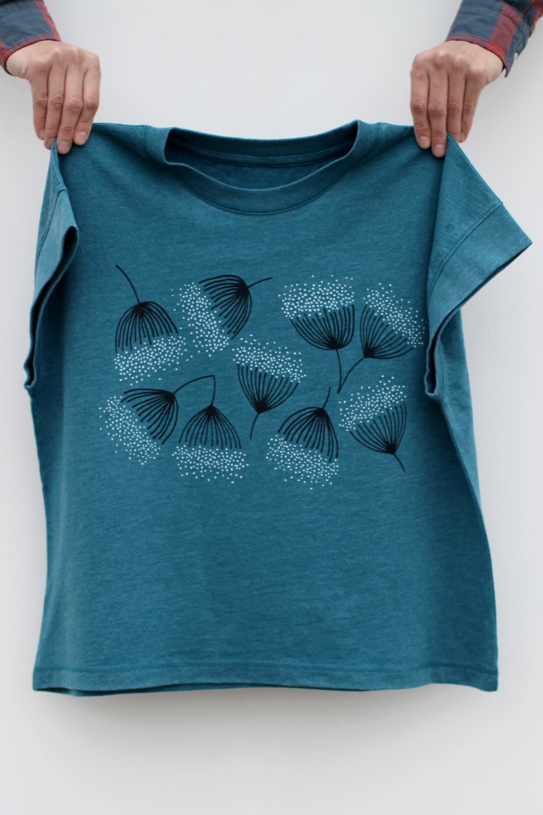 •EUCALYPTUS BLOOM• cotton blend boxy tee (USA)