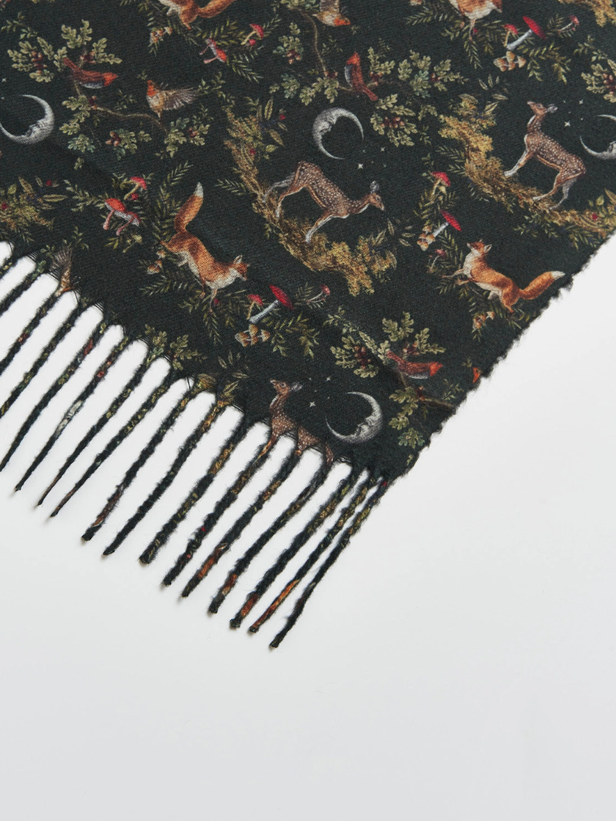 •WOODLAND• fringed scarf