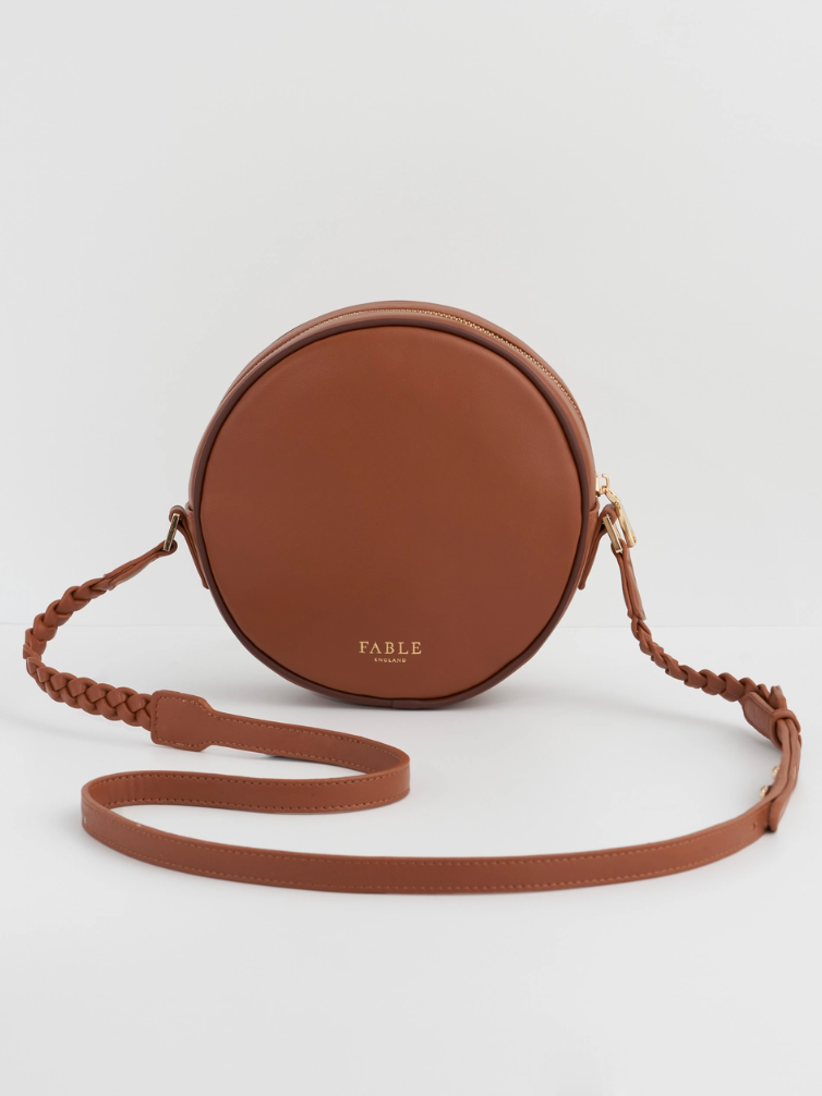 •BUMBLEBEE BLOOM• embroidered vegan leather circle purse