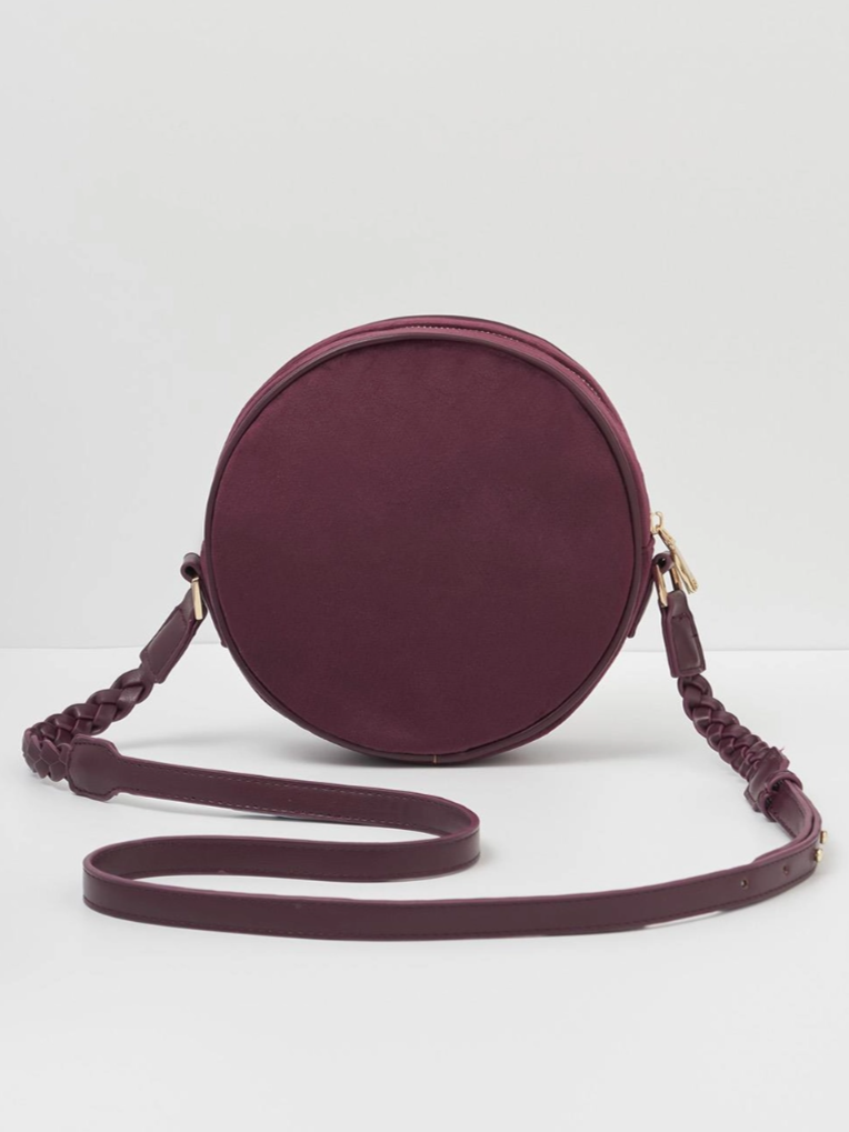 •MUSHROOM MAGIC• embroidered velvet circle purse