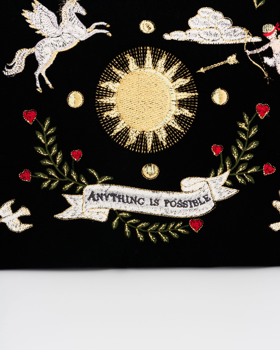 •CELESTIAL LOVE• embroidered velvet pouch