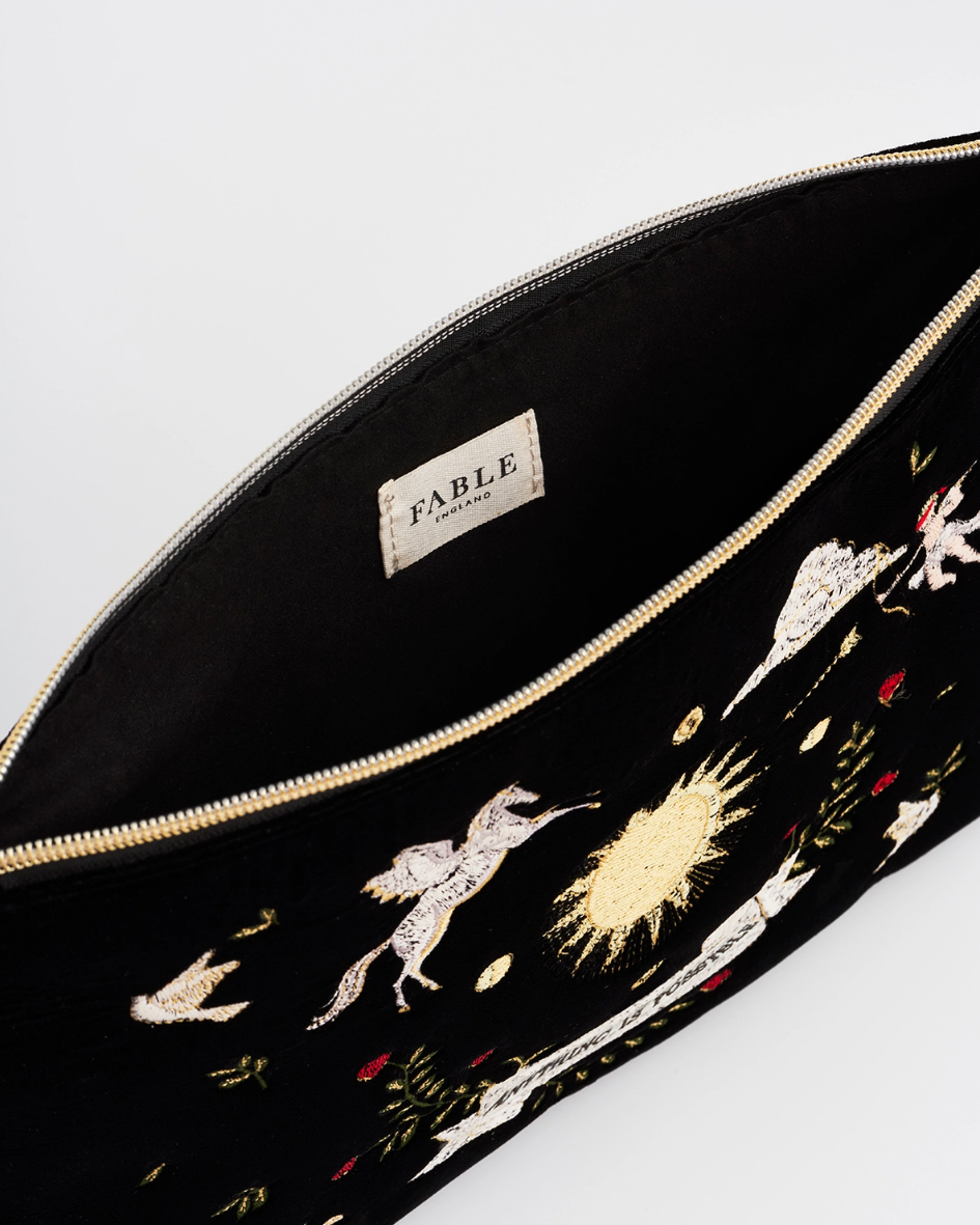 •CELESTIAL LOVE• embroidered velvet pouch