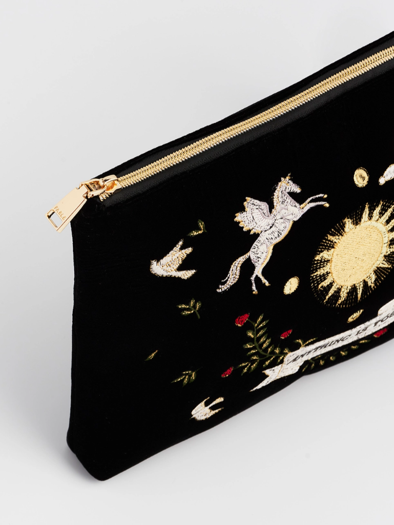 •CELESTIAL LOVE• embroidered velvet pouch