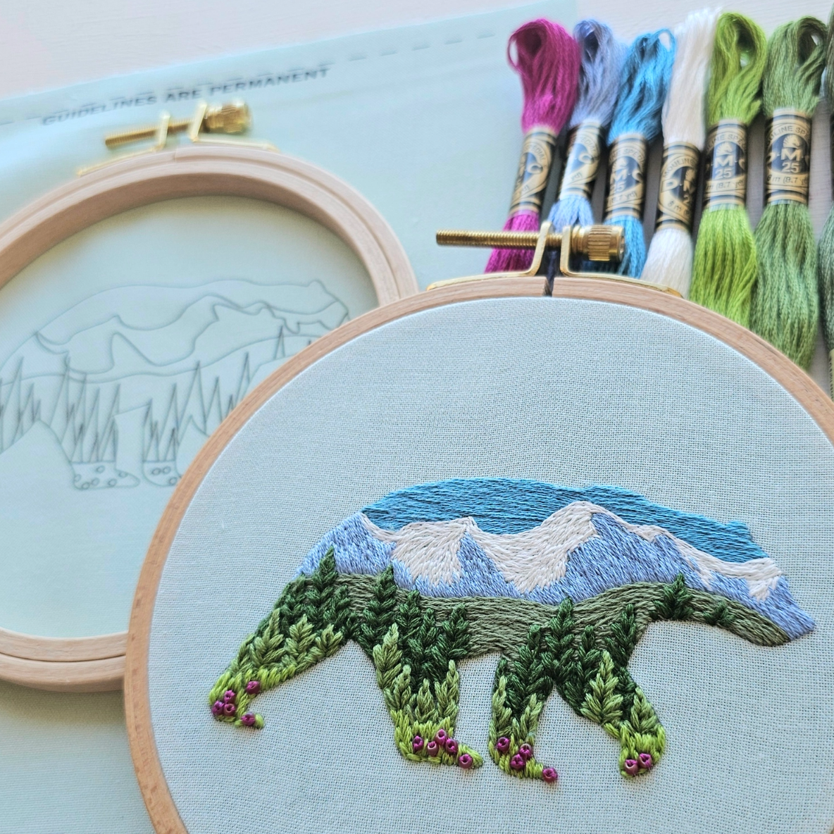•MOUNTAIN BEAR• beginner-ish friendly embroidery kit