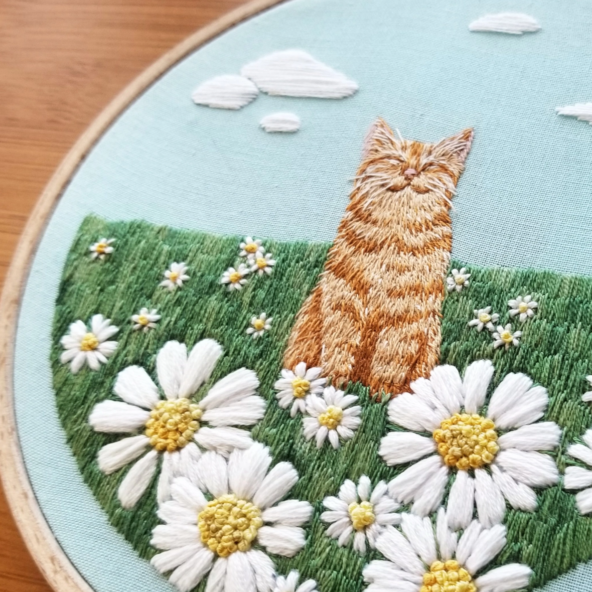 •HAPPY CAT• intermediate embroidery kit
