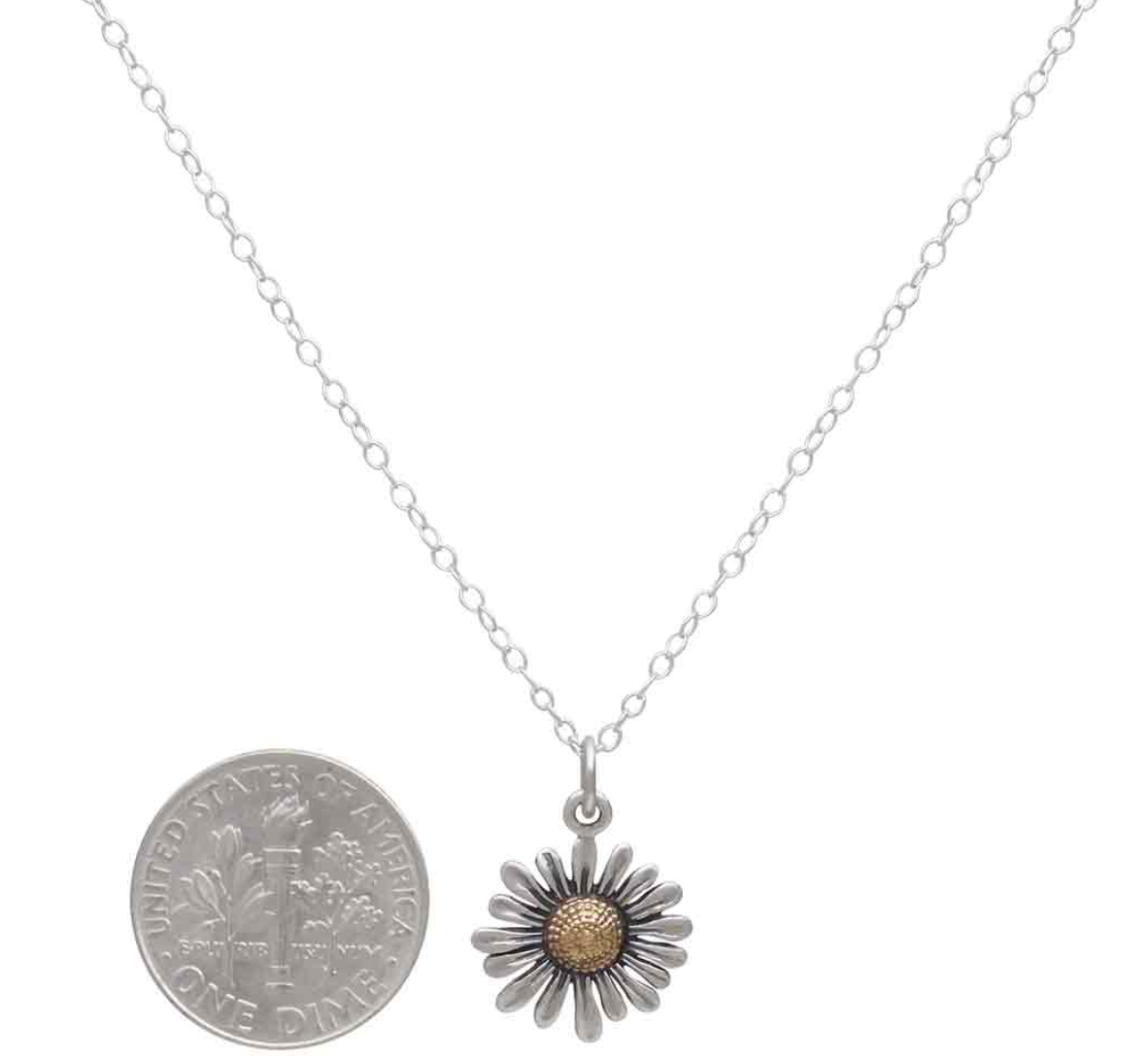 •DAISY• recycled silver + bronze necklace