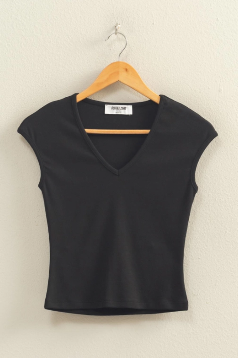 •BRITT• cap sleeve V-neck top