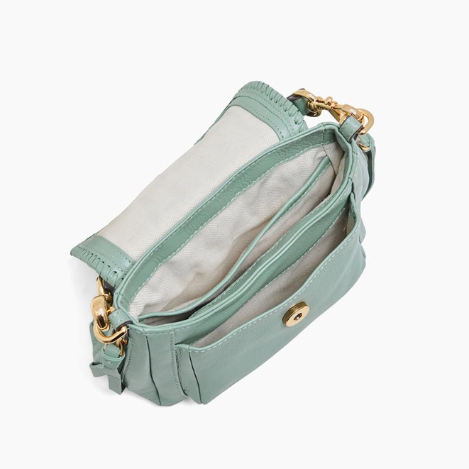 •UNITY MINI• mint leather crossbody purse