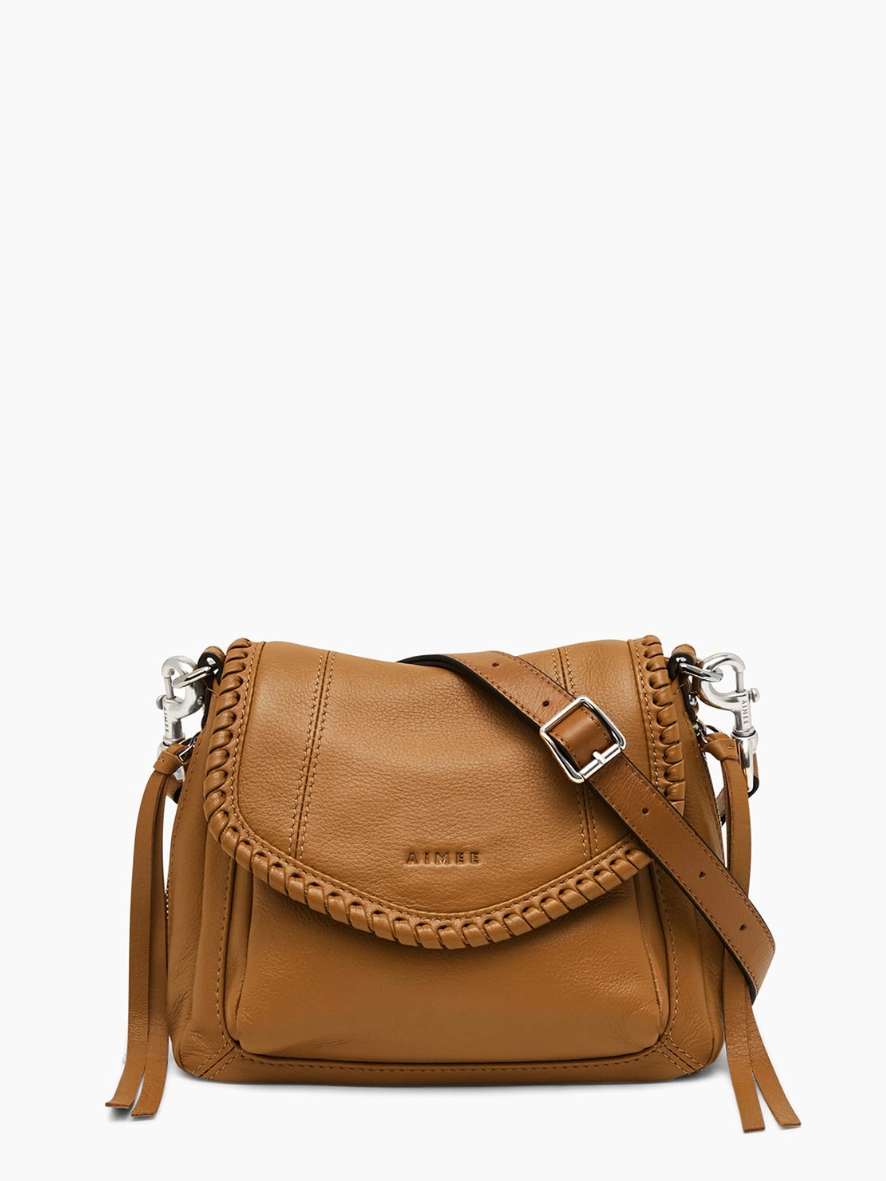 •UNITY MINI• camel leather crossbody purse