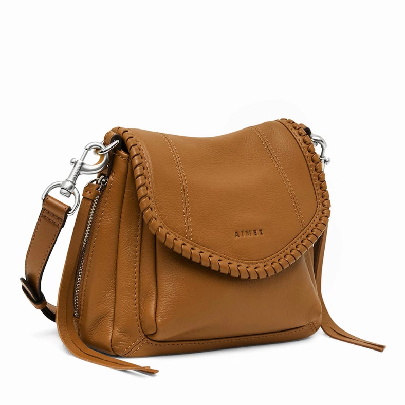 •UNITY MINI• camel leather crossbody purse