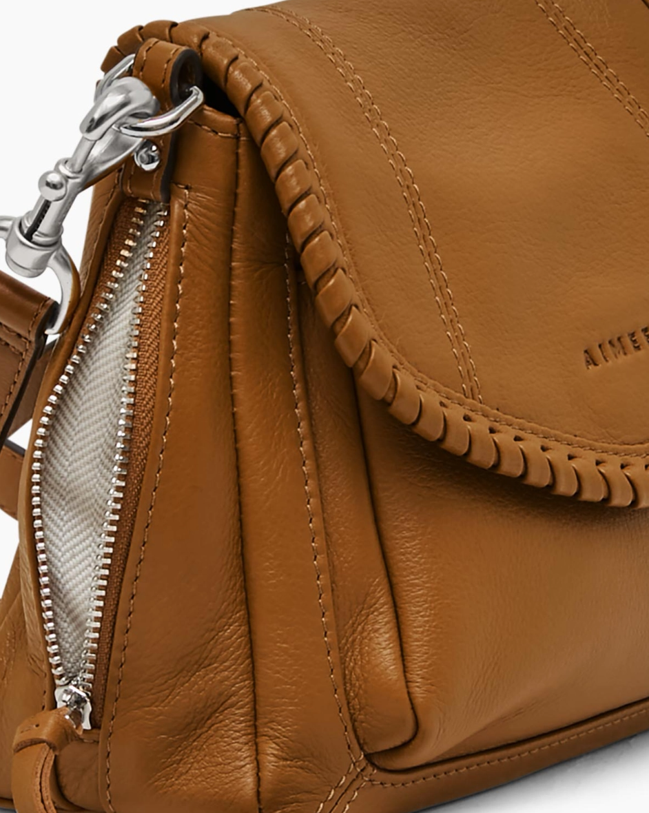 •UNITY MINI• camel leather crossbody purse