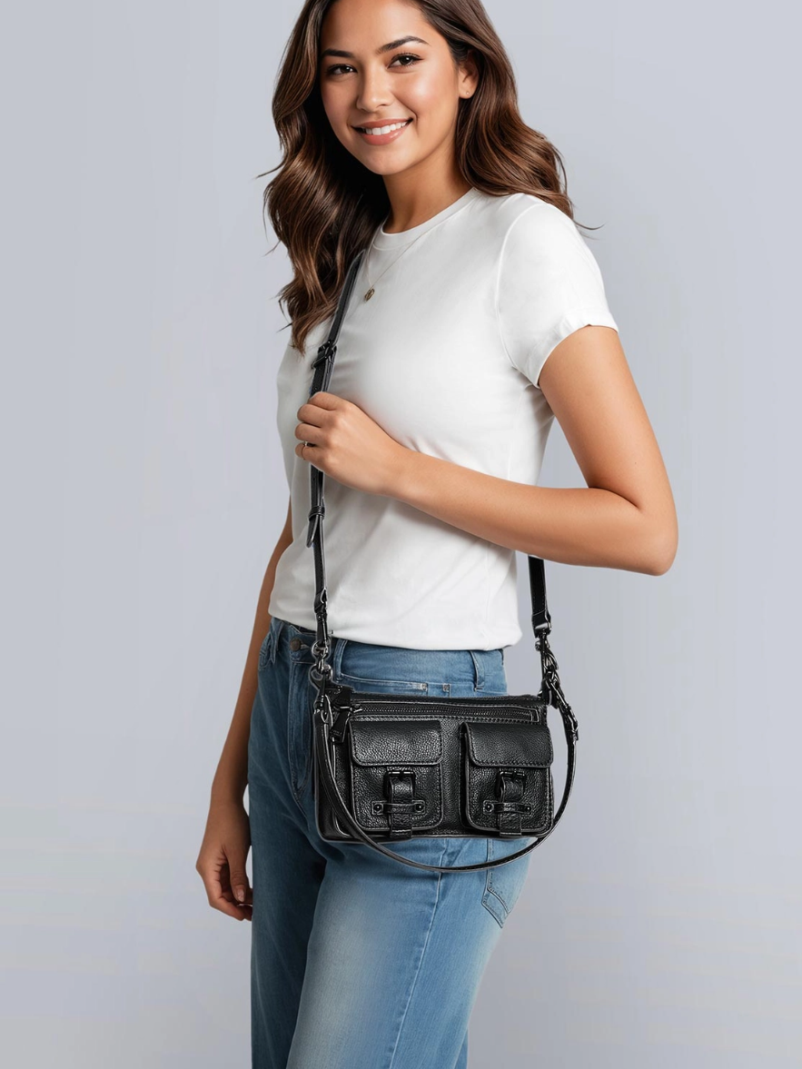 •SIDE SADDLE• black mini crossbody/shoulder bag