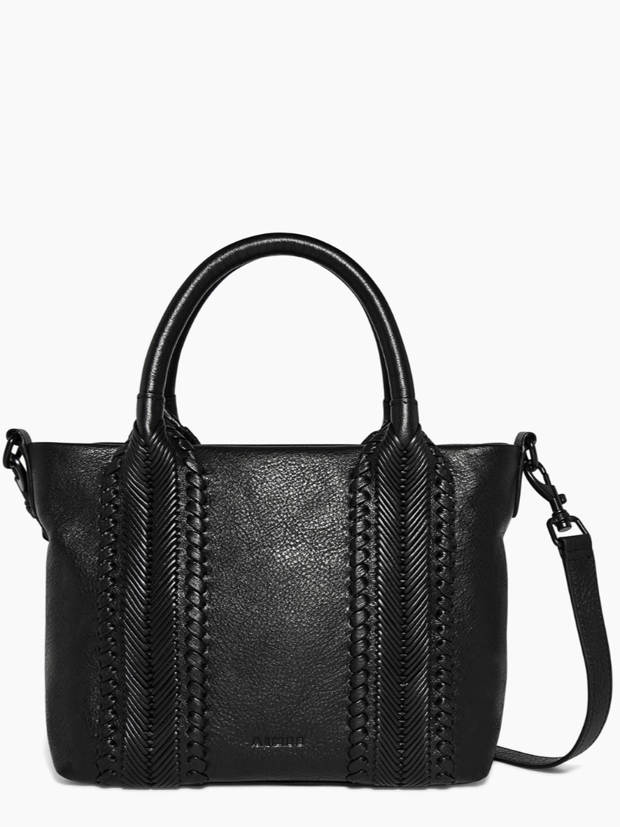 •ALL FOR LOVE• black woven leather crossbody/handbag