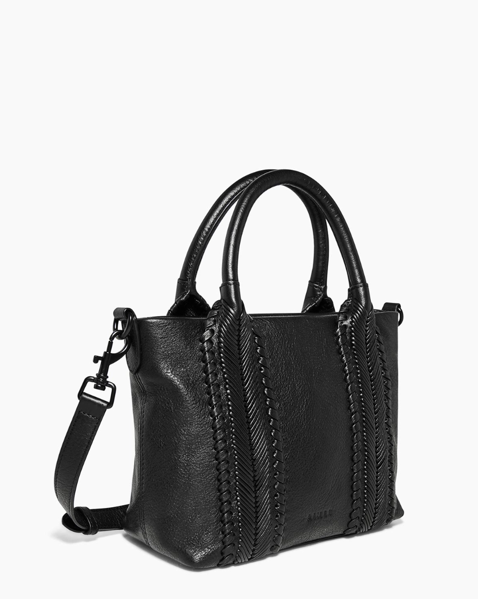 •ALL FOR LOVE• black woven leather crossbody/handbag