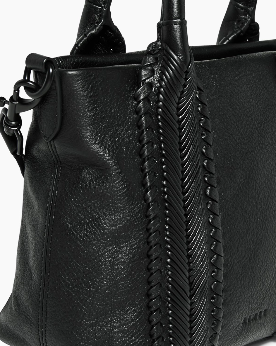 •ALL FOR LOVE• black woven leather crossbody/handbag