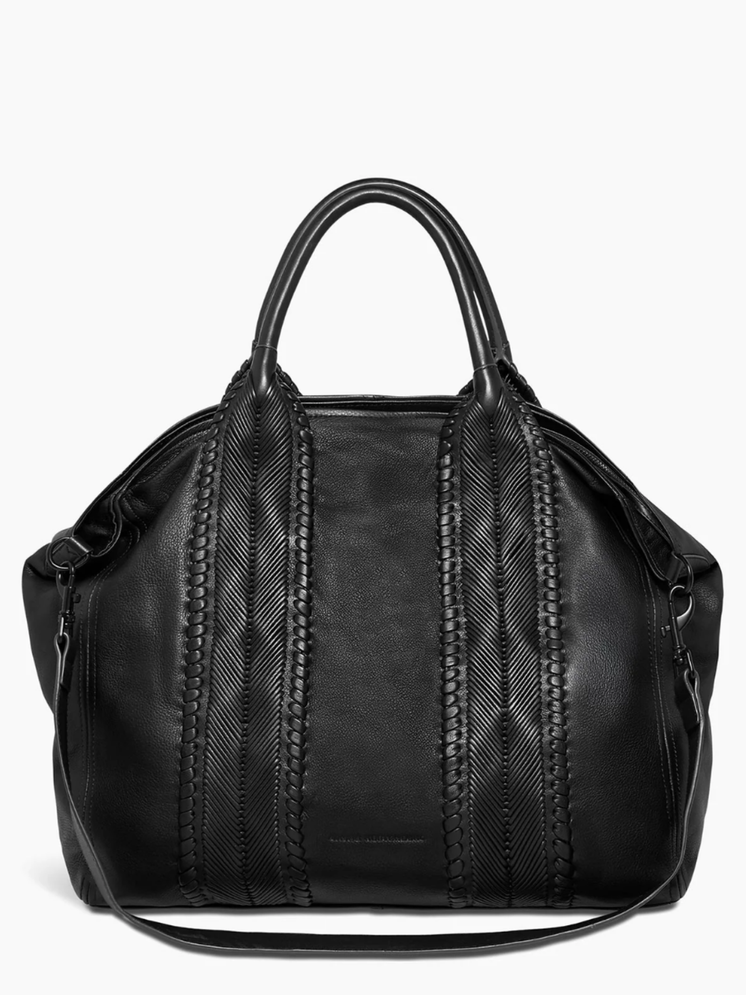 •ALL FOR LOVE• black woven leather shoulder/tote bag