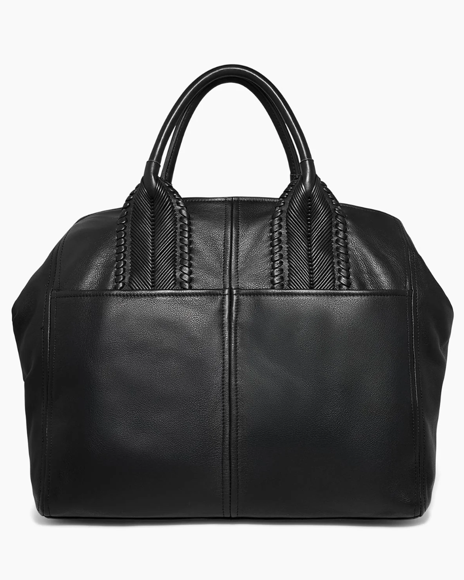 •ALL FOR LOVE• black woven leather shoulder/tote bag