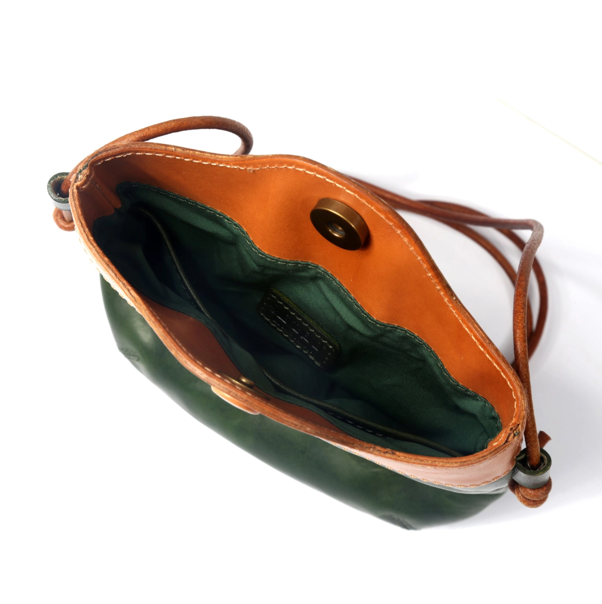 •PUEBLO• hunter green leather crossbody/shoulder bag