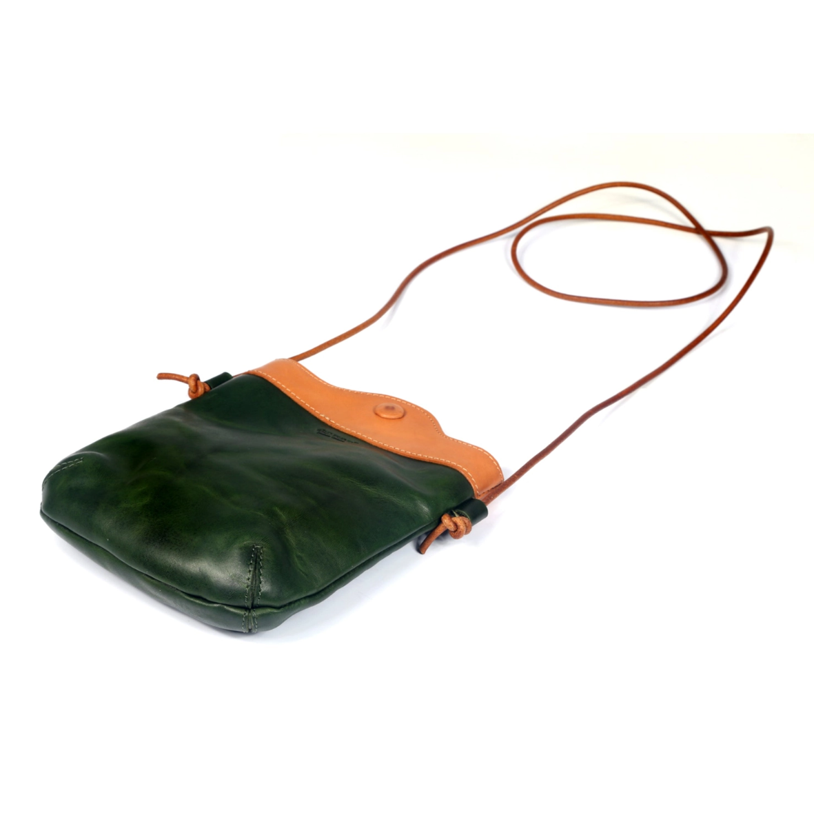 •PUEBLO• hunter green leather crossbody/shoulder bag