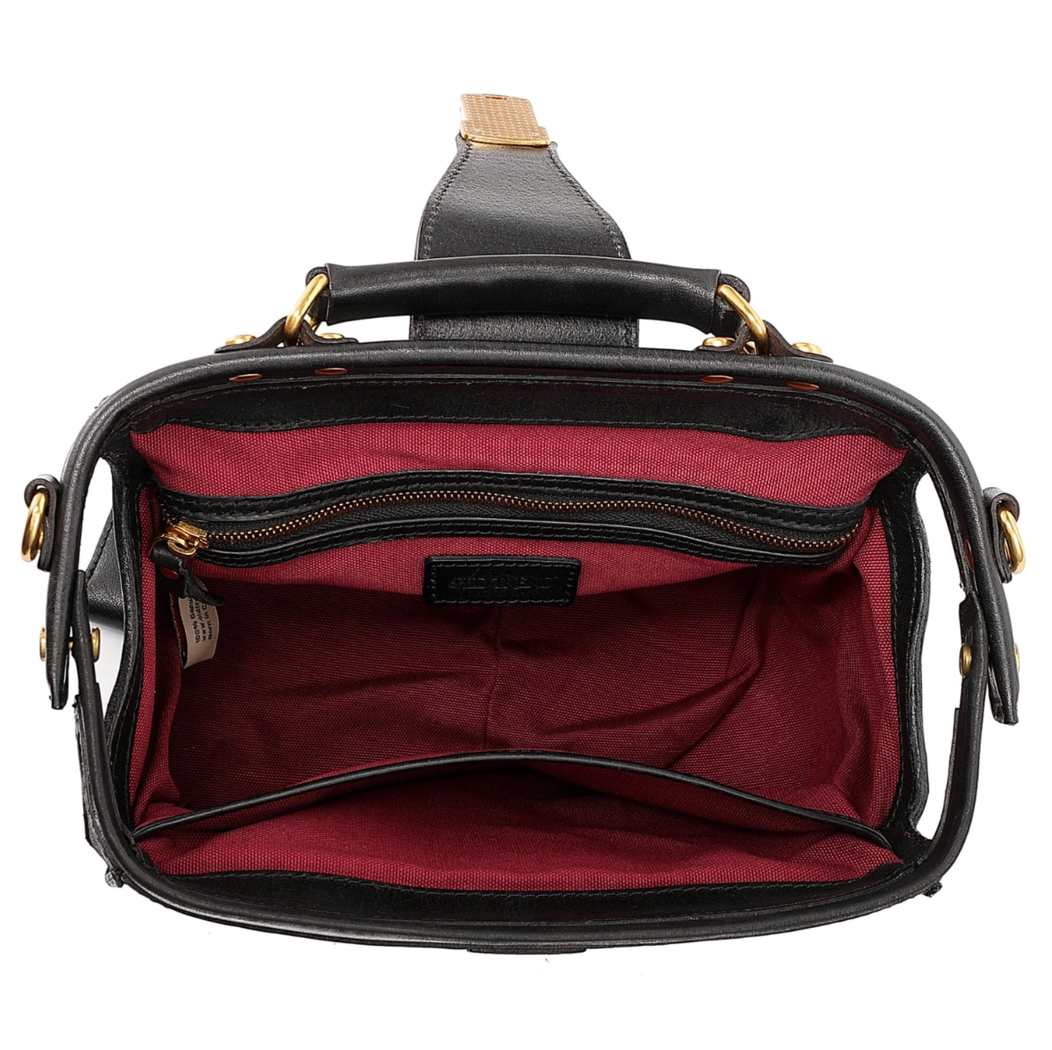 •BURLINGTON• black leather doctor satchel/crossbody