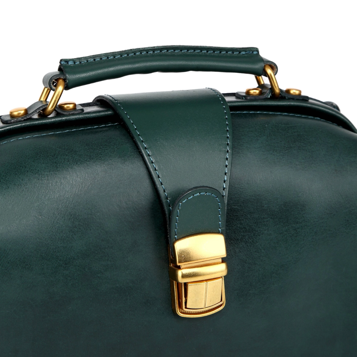 •BURLINGTON• deep sea leather doctor satchel/crossbody