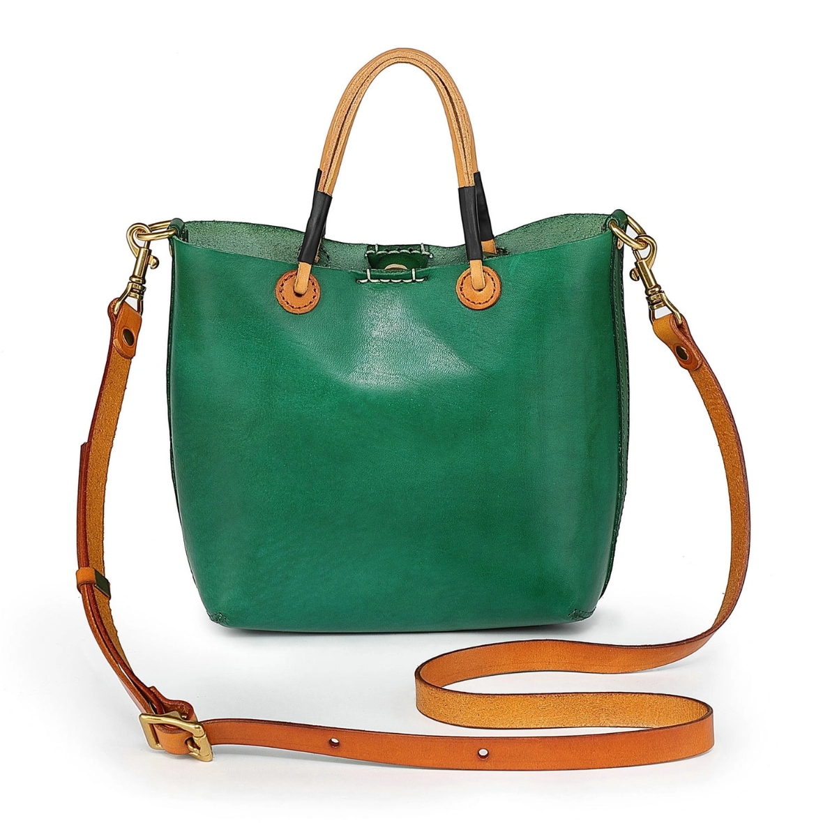 •CHARLOTTE• kelly green mini leather crossbody/tote bag