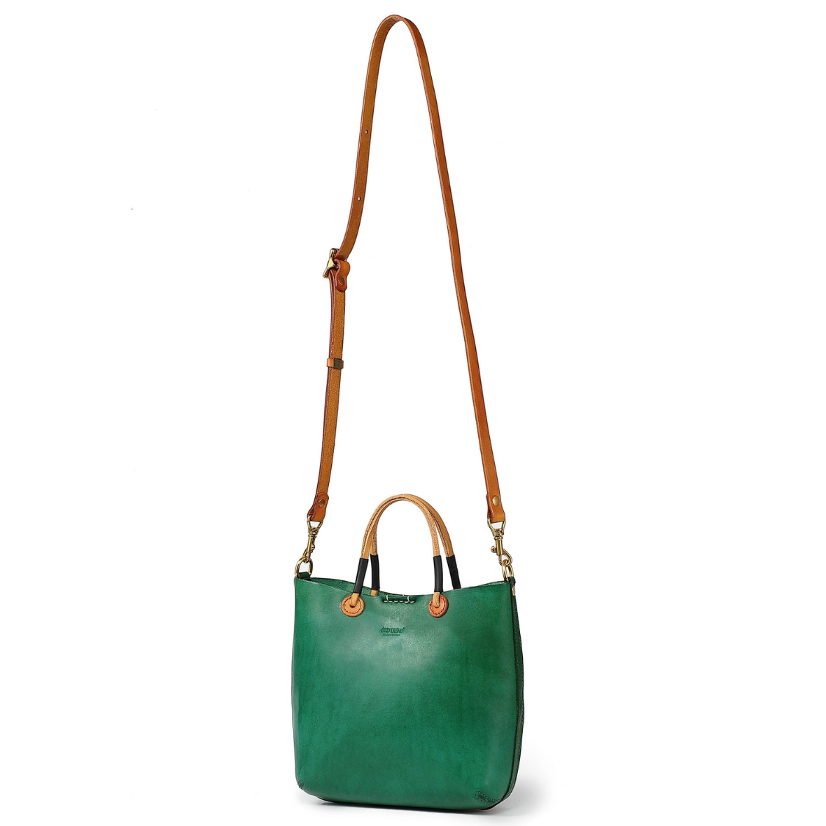 •CHARLOTTE• kelly green mini leather crossbody/tote bag